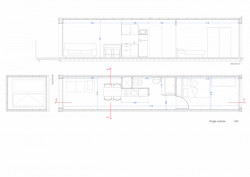 Dočasný bytový dům v Barceloně, Straddle3 + Eulia Arkitektura + Yaiza Terré, výkresy