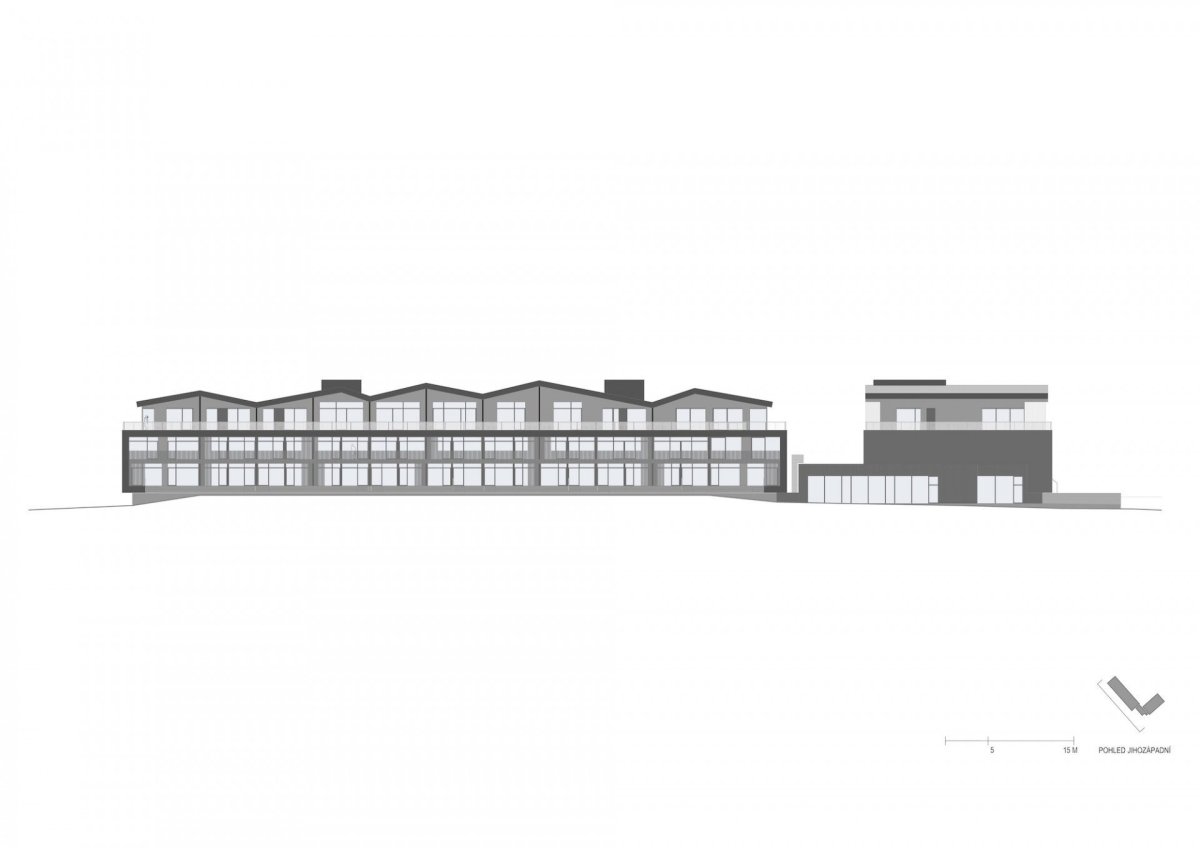 Tee House Beskydy, CMC architects, pohled JZ