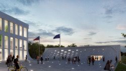 Martin Křivánek (FA VUT), Kulturně-společenské centrum s radnicí v Kohoutovicích // 17. Přehlídka diplomových prací, 1. místo – foto