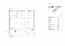 Lacaton & Vassal architectes, sociální byty v Mulhouse, třípokojový byt, výkres