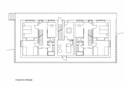 Rodinné domy s možností pronájmů Nové Městečko, půdorys přízemí, A.LT Architekti