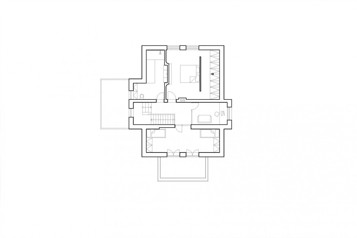 Vila s fontánou, Mjölk architekti, půdorys