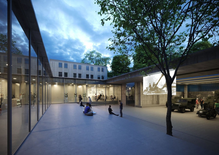 Vizualizace rekonstrukce projektu Klatovská 19. Autorem přestavby a návrhu expozic je architekt Ludvík Grym.