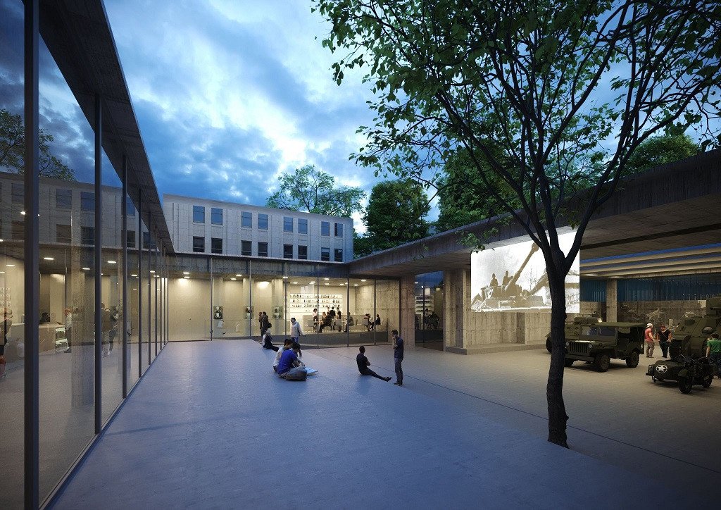 Vizualizace rekonstrukce projektu Klatovská 19. Autorem přestavby a návrhu expozic je architekt Ludvík Grym.
