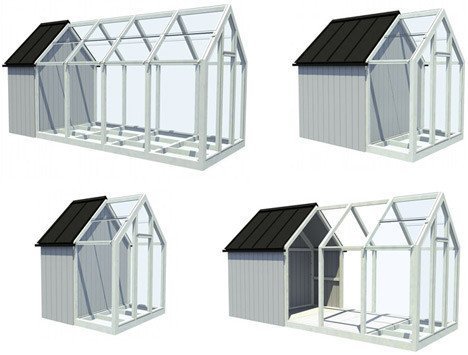 Modulární chatka, Linda Bergroth + Ville Hara (AVANTO architects), schéma