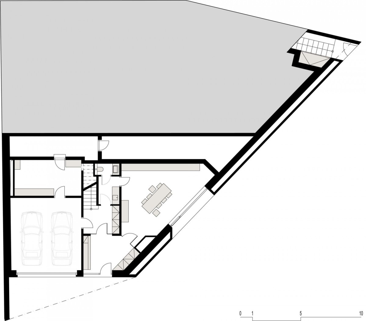 Vila vnitřní krajina, Atelier Štěpán, půdorys suterén
