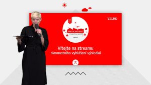 Vyhlášení cen, moderátorka Adéla Elbel.