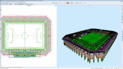 Košická fotbalová aréna, ADIF s.r.o., HESCON s.r.o. - práce s 3D modelem v programu Allplan