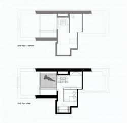 Vršovické podkroví, půdorys, Mooza architecture / Klára Kuncová (Císařovská)