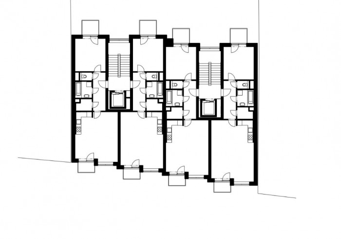 Bytový dům Domino,půdorys 4NP,  Atelier RAW