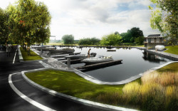 Vltavská vodní cesta - kapitanát České Vrbné - vizualizace