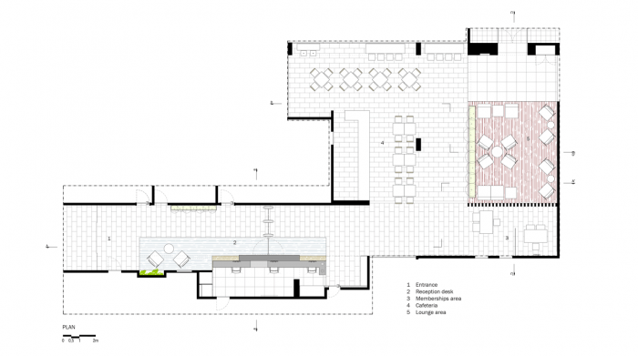 Estúdio AMATAM, TONIK Health Club Social Areas Refurbishment, půdorys - foto