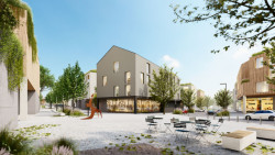 Vítězný návrh v architektonicko-urbanistické soutěži „Potenciál města Žďár nad Sázavou“, vizualizace, MS Plan s.r.o.