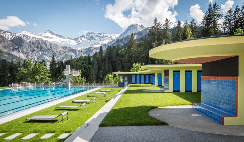 Koupaliště Adelboden ve Švýcarsku