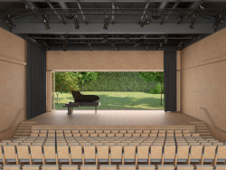 Vítězný návrh Jana Horkého na rekonstrukci a dostavbu kina v České Kamenici.