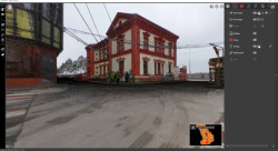 Prostředí prohlížečky mračen bodů a panoramatických snímků Leica TruView