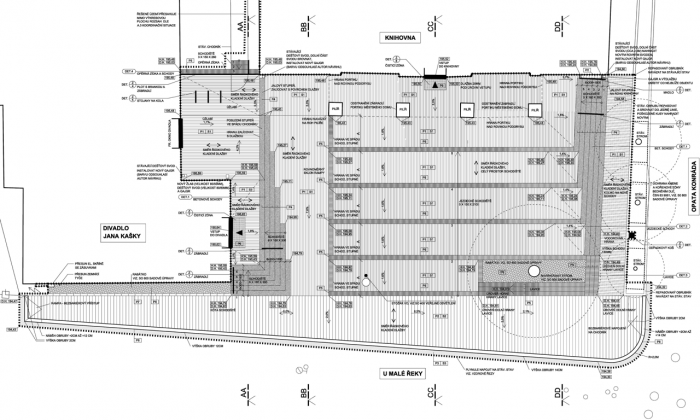 FAM Architekti, Revitalizace předprostoru Městského domu a Divadla J. Kašky, půdorys – foto