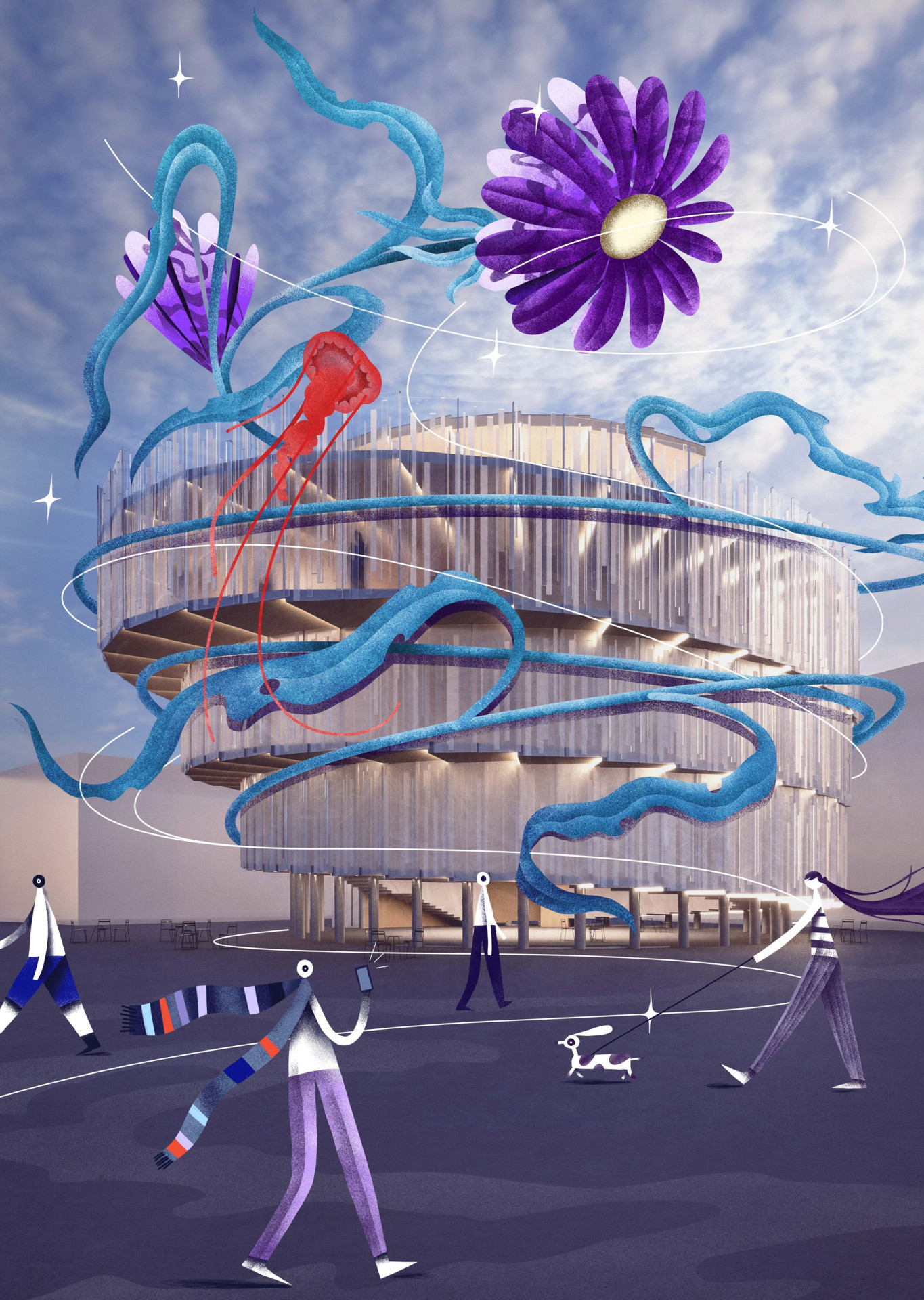 Vizualizace vítězného pavilonu pro EXPO 2025 v Ósace