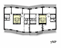 Bytový dům Sámova, Znamení čtyř - architekti, půdorys 7NP