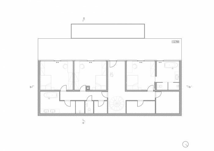 Rodinný dům v Krkonoších, Fránek Architects / Zdeněk Fránek, půdorys 1PP