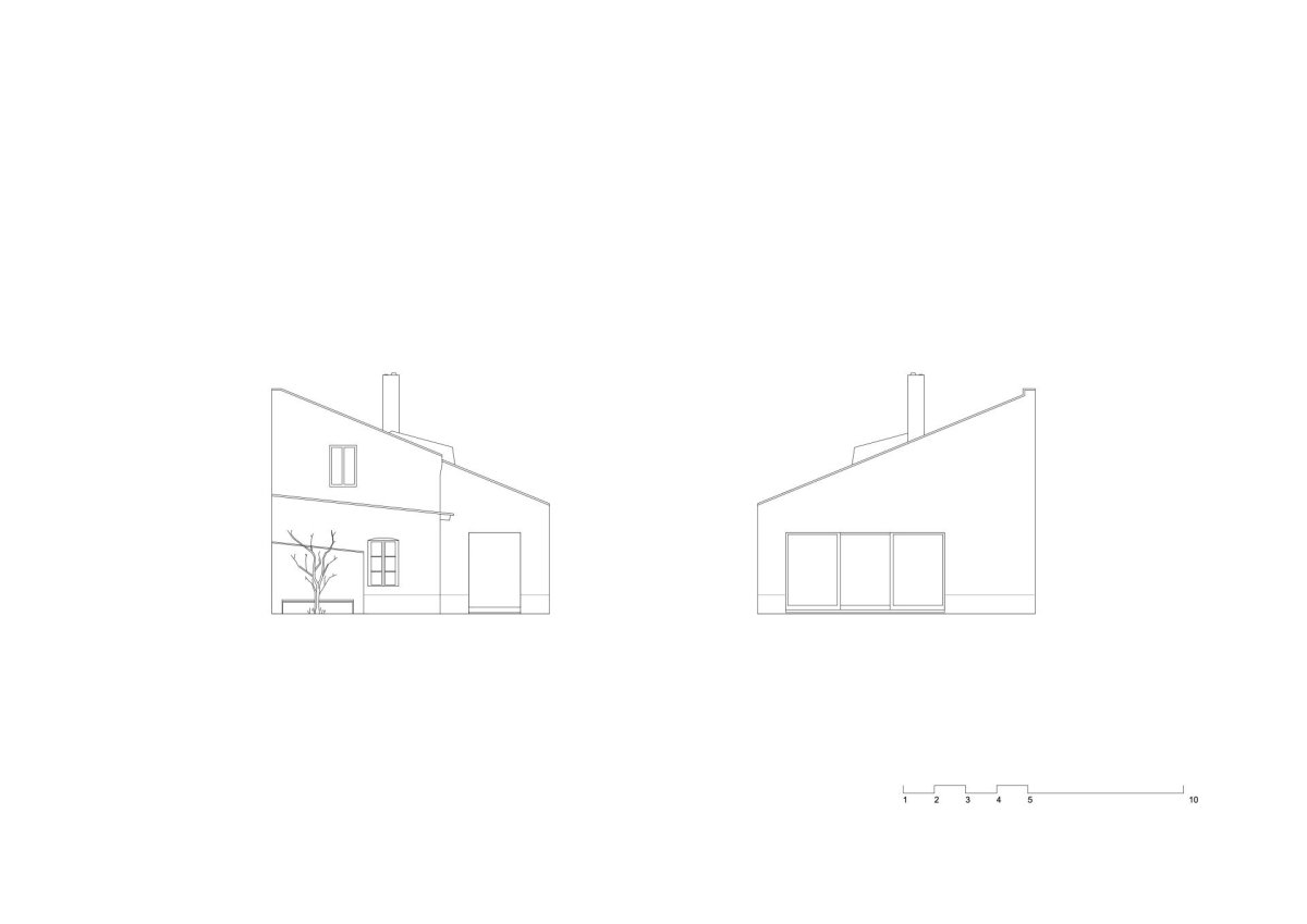 Pohled (Rodinný dům s ateliérem, Helga Blocksdorf Architektur)