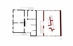 Konverze stodoly ve Švýcarsku, půdorys, Freiluft