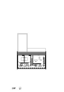 Vila Průhonice, půdorys 2NP, Aulík Fišer architekti