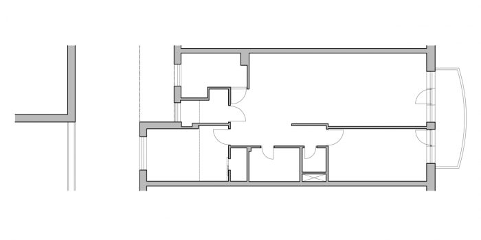 MIMOarchitekti, AA plus 2, půdorys, původní stav – foto