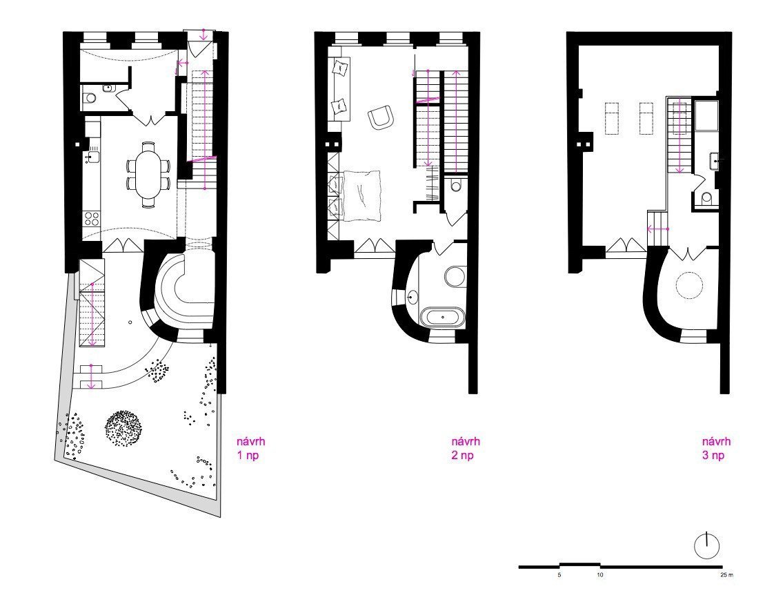 RK17, BY architekti, půdorysy návrhu