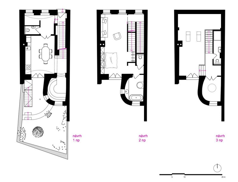 RK17, BY architekti, půdorysy návrhu