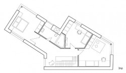 Dům pro bráchu, půdorys 3NP, Ateliér 111 architekti