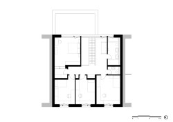 Půdorys 2.NP (RD v Benešově; Ateliér VAS)