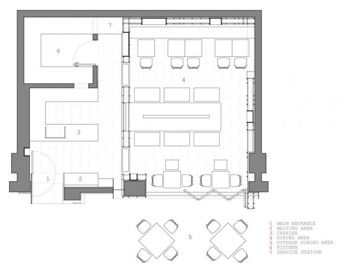 Lukstudio, The Noodle Rack, půdorys - foto