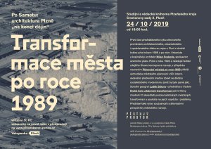 Transformace města po roce 1989, leták k přednášce.