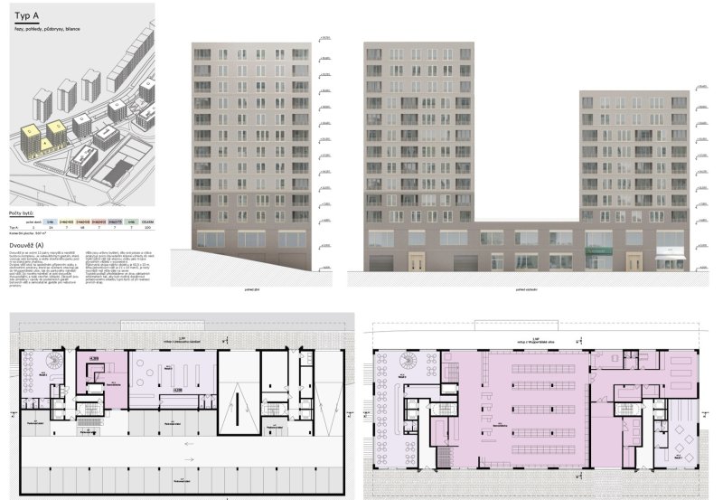 Bytový komplex Andromeda v Košících, výkresy, re:architekti