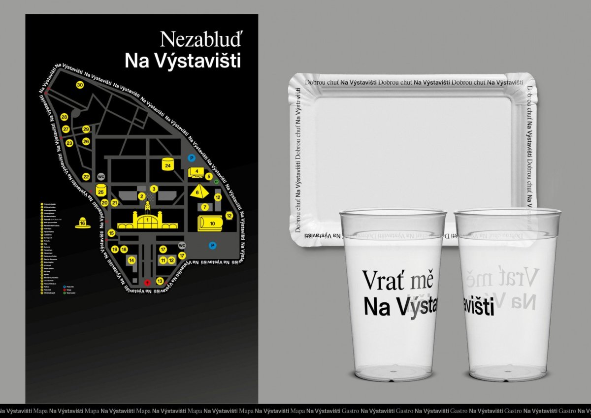 Nová vizuální identita areálu Výstaviště Praha, Tereza Hejmová / Štěpán Malovec / Martin Odehnal.