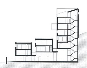 Bytový komplex v Samedanu, Mierta & Kurt Lazzarini Architekten, řez