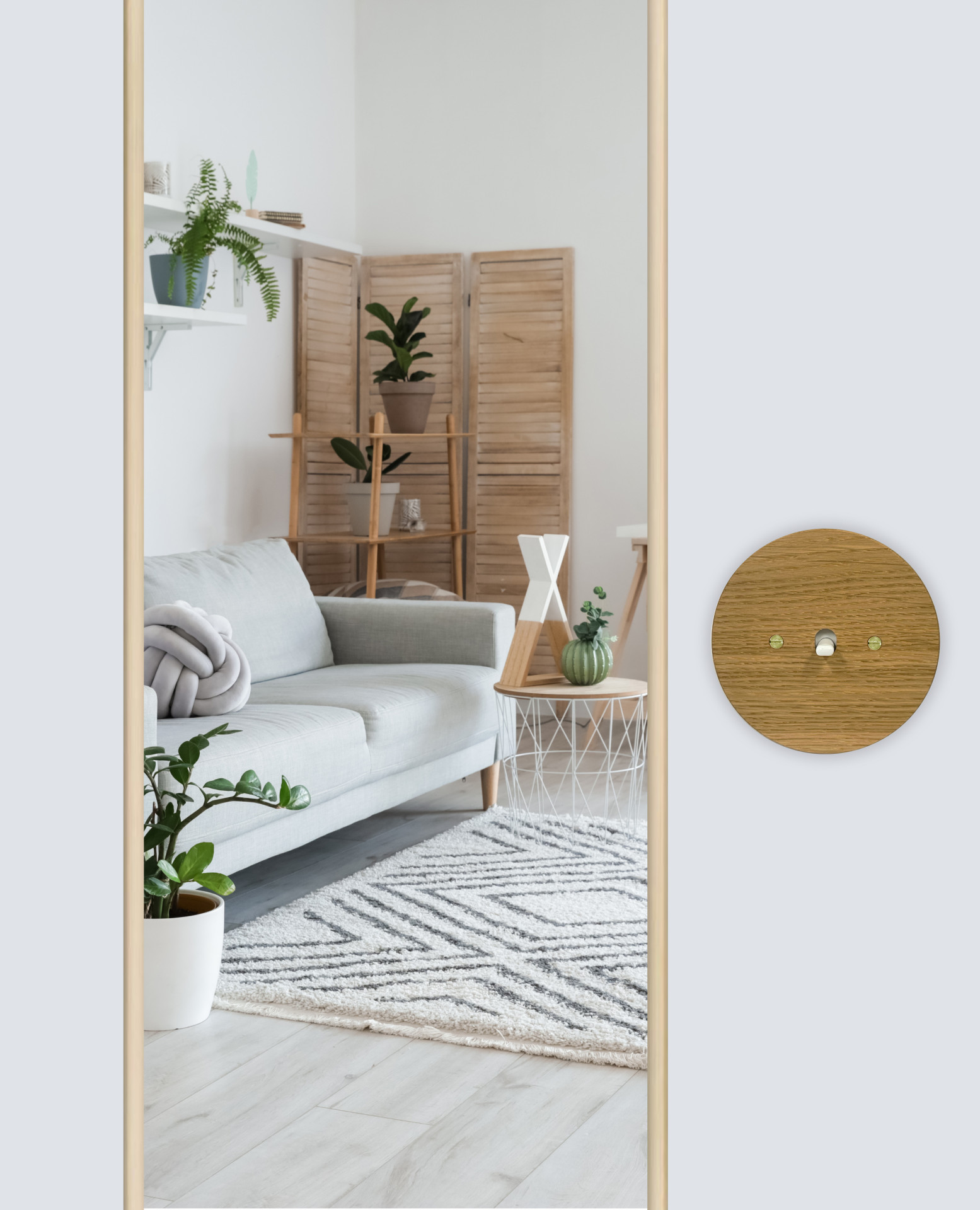 Jednopáčkový vypínač NEXA v masivním dřevěném provedení (dub)