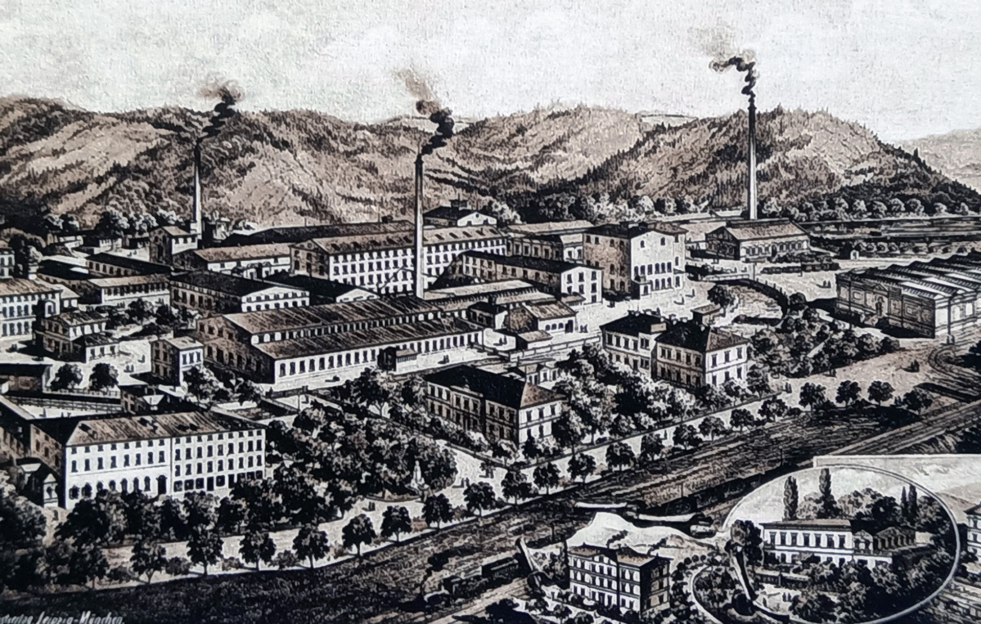 Textilka v Broumově - Olivětíně průmyslníka Josefa Schrolla. Dnes Veba.