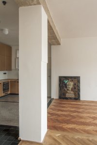 Nájemní byt v Hradci Králové, svobodová blaha: Estetický a funkční koncept je ale architekty daný