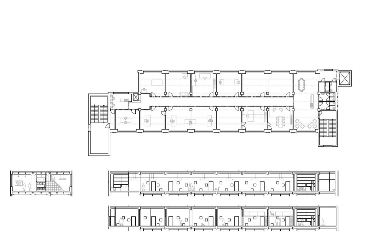 3. Etáž, půdorys a řez, Henkai architekti