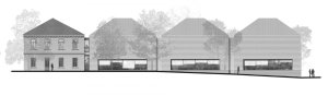 Městská hala Modřice, Atelier bod architekti, pohled západ