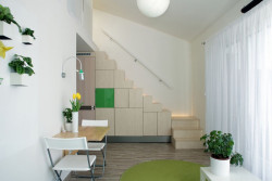 Mooza architecture, Interiér mezonetového bytu v Holešovicích - foto