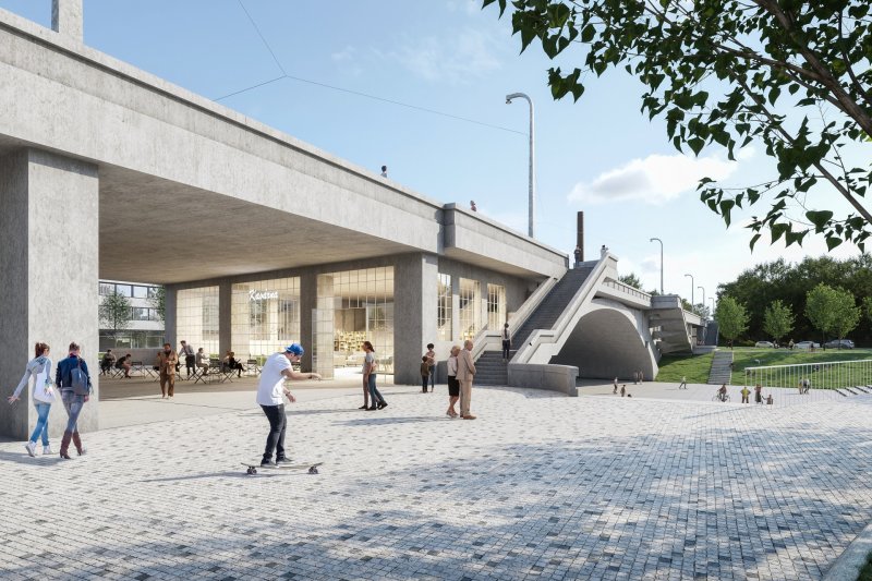 Vizualizace návrhu rekonstrukce Libeňského mostu od Petra Teje, Tomáše Caha a Oto Meltera