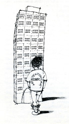 Kreslené vtipy účastníků První valné hromady architektů, autoři neznámí