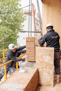 Proces výstavby (Bytový dům na okraji Paříže, Déchelette Architecture)