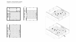 Lukáš Erban, Dům ve městě, půdorys a prostorové schéma komerční části - foto