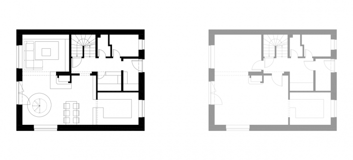Mooza architecture, RD Rudná, půdorys 1. NP – foto