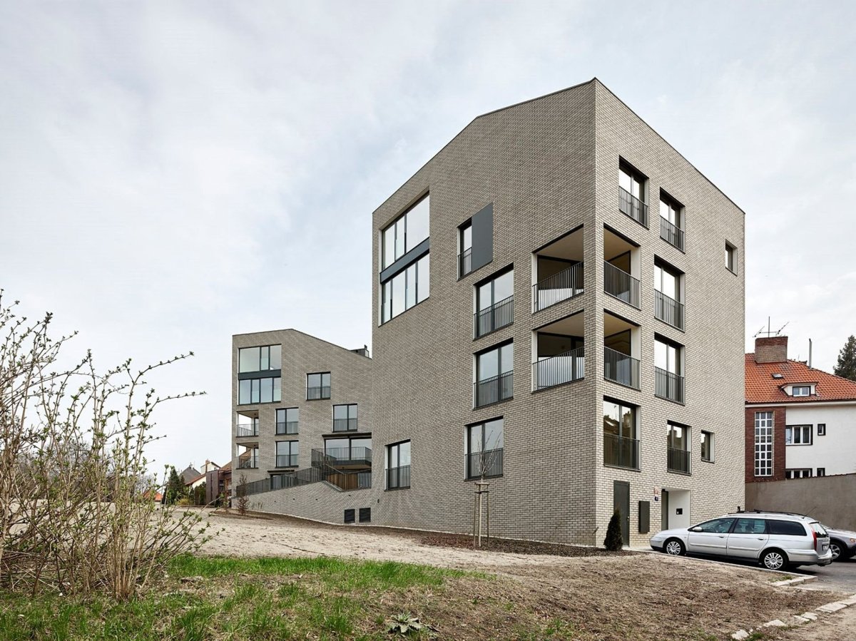 Bytový dům „Panna a Baba“ v pražských Strašnicích od studia m4 architekti, realizace 2020