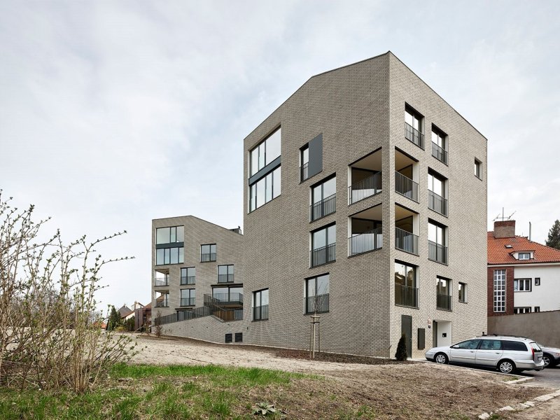 Bytový dům „Panna a Baba“ v pražských Strašnicích od studia m4 architekti, realizace 2020